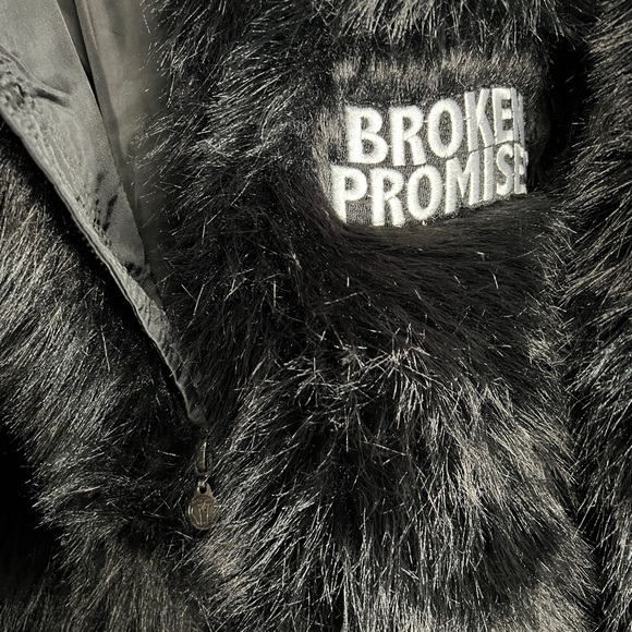 Broken Promises Black Faux Fur Jacket - Picture 3 of 4